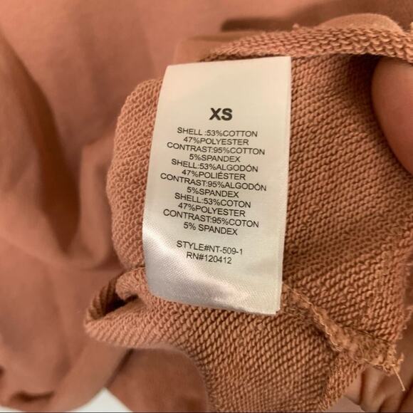 NWT NIA Pandora Long Drop Shoulder Sleeve French Terry Crew Neck Crop Pullover - Picture 7 of 7